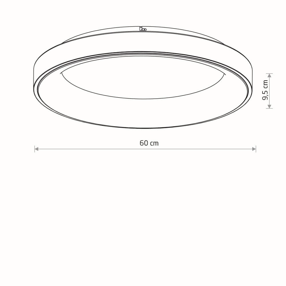 Round ceiling lamp Nikki Round black Ø 60cm Lyora 5903139112086