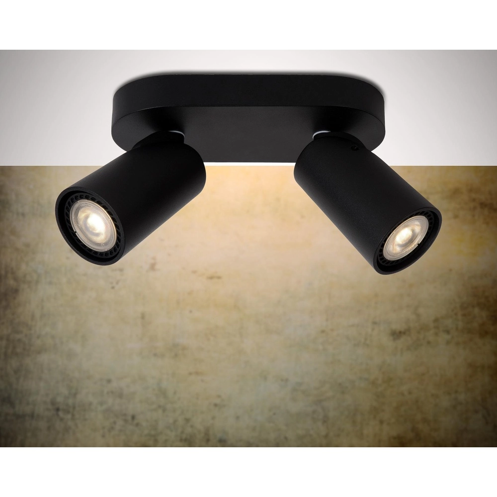 Ceiling spotlight Xyrus 2-light black Lucide 5411212234193