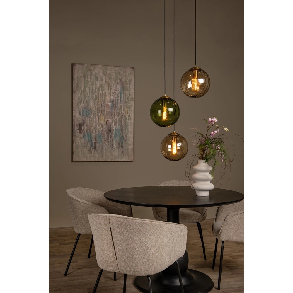 Design pendant lamp Monsaraz Green and amber glass Lucide 5411212452412