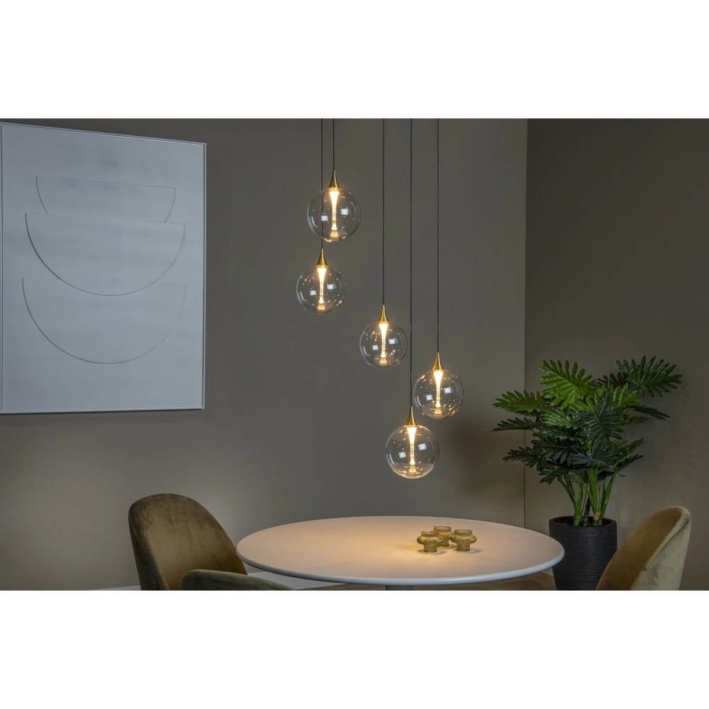 Design LED pendant light Gisela clear - 5x Ø 16cm Premium by Lucide 5411212134806