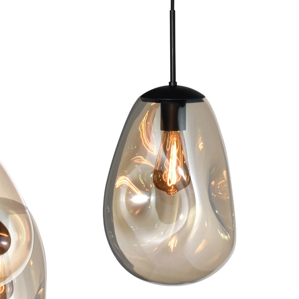 Hanging lamp Lava Oval 6x gold glass Masterlight 8718121290119