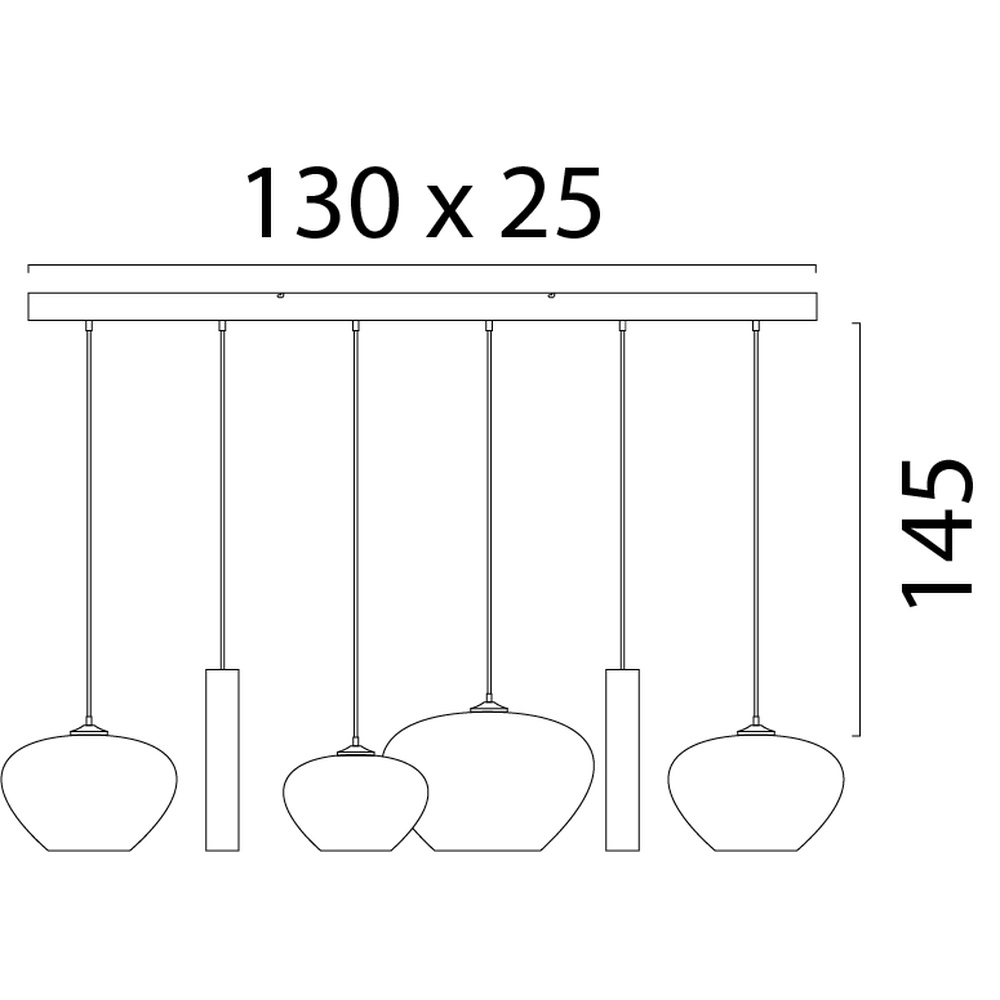 6-light pendant lamp Cartone with Think Paper hoods Masterlight 8718121390789