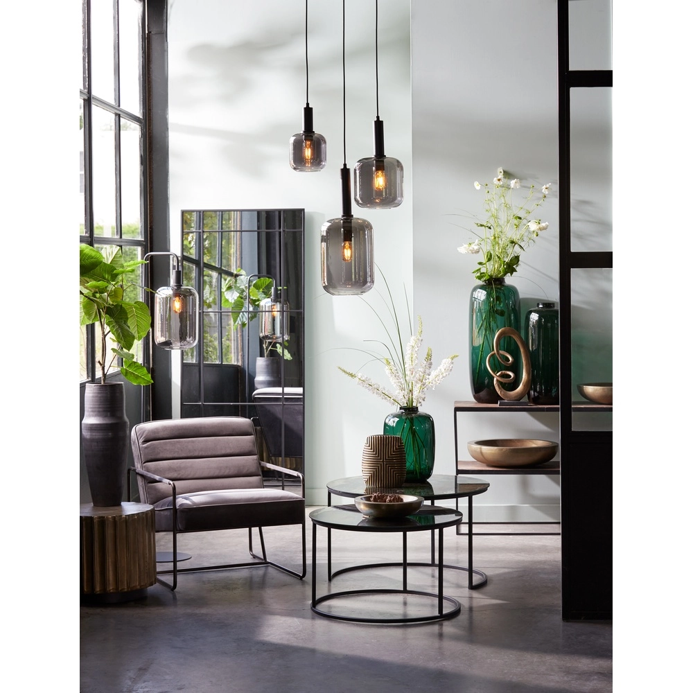 Floor lamp Lekar with smoke glass Light & Living 8717807636654