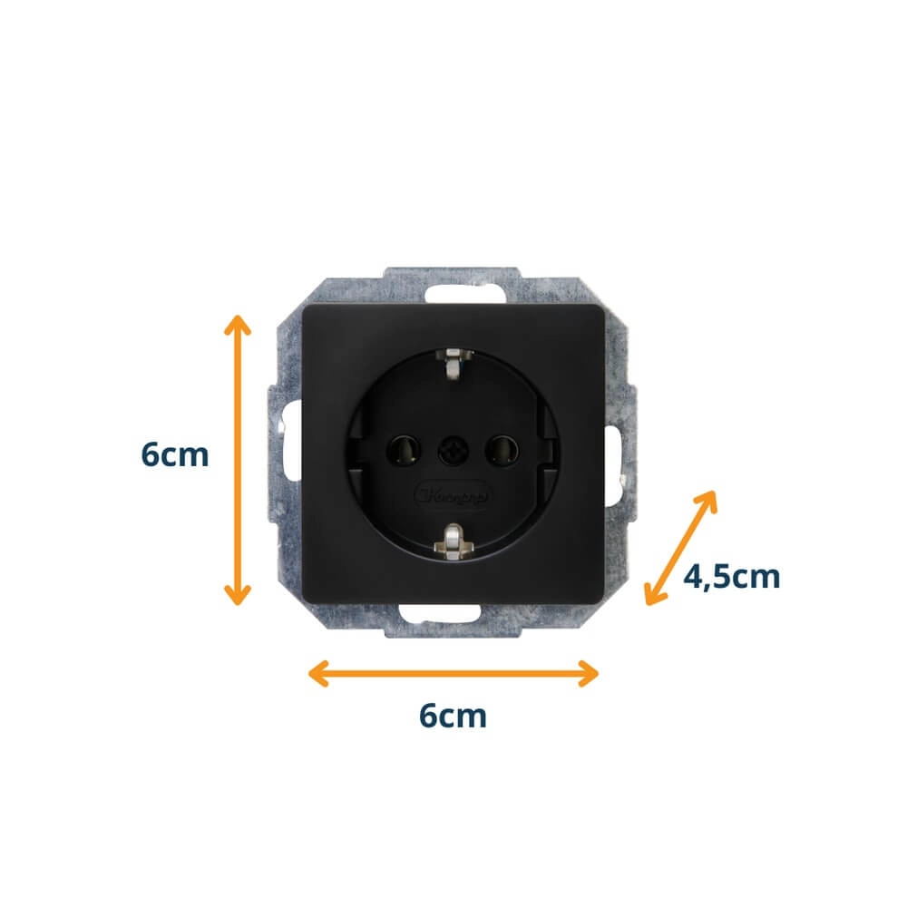 Wall socket Paris black Lyora 4008224656955