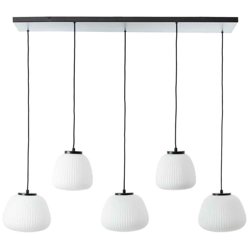 Pendant lamp Kaizen 5-light black with white Brilliant 4004353447198