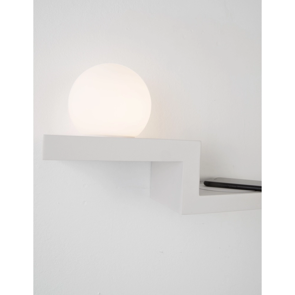 Bedside lamp Room white with wireless charger