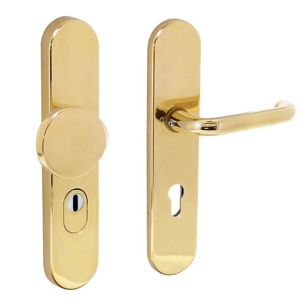 Front door fittings Vurano PC72mm core pull protection brass unlacquered
