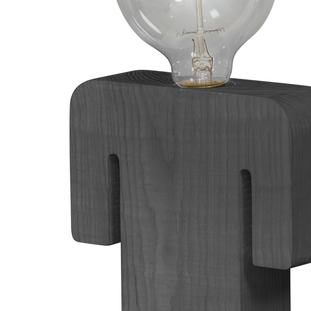 Wooden bedside table lamp Adam Grey ETH 8719075185209