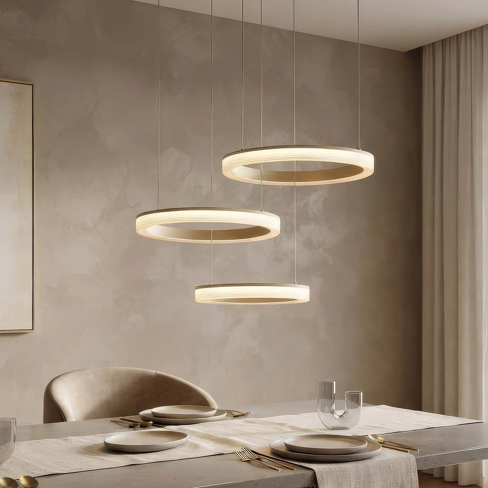 Design pendant lamp Lumen Rings sand brown