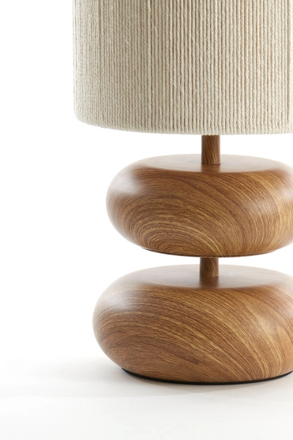 Table lamp Danialo wood with cream 50cm Light & Living 8717807710071