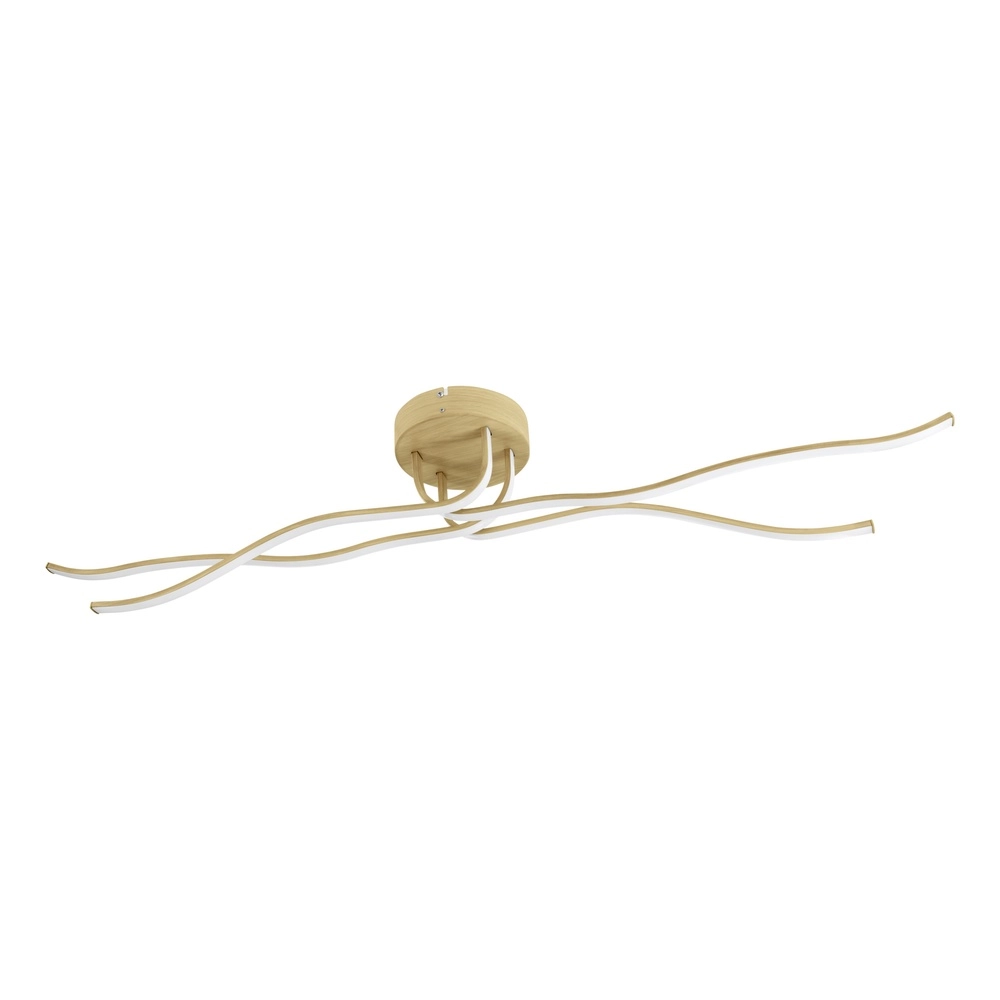 Wood look led ceiling light Roncade 2 110cm