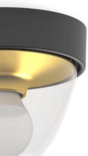 Black ceiling lamp Nook with gold inside Lyora 5903139797696