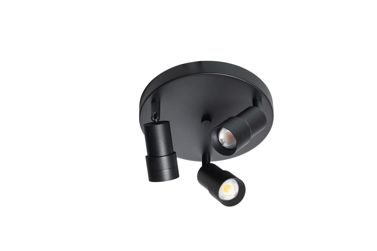 Surface mounted spot 3x led Liam black - round