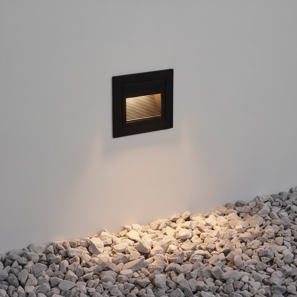 Square recessed light Mono black