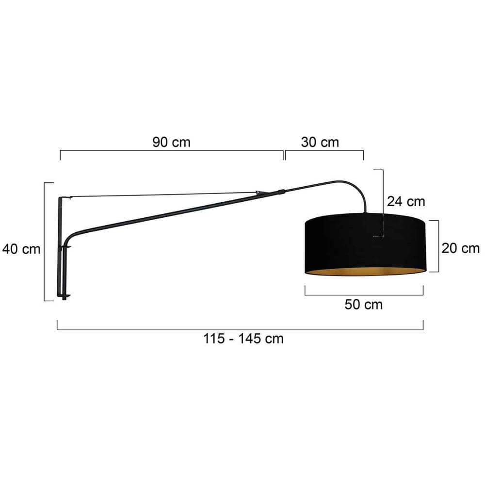 Wall lamp Elegant Classy black Steinhauer 8712746175745