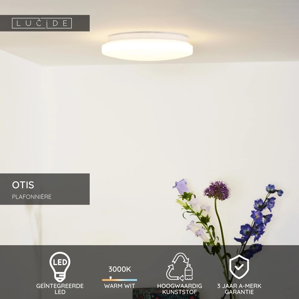 Ceiling light Otis Ø 26cm white Lucide 5411212791375