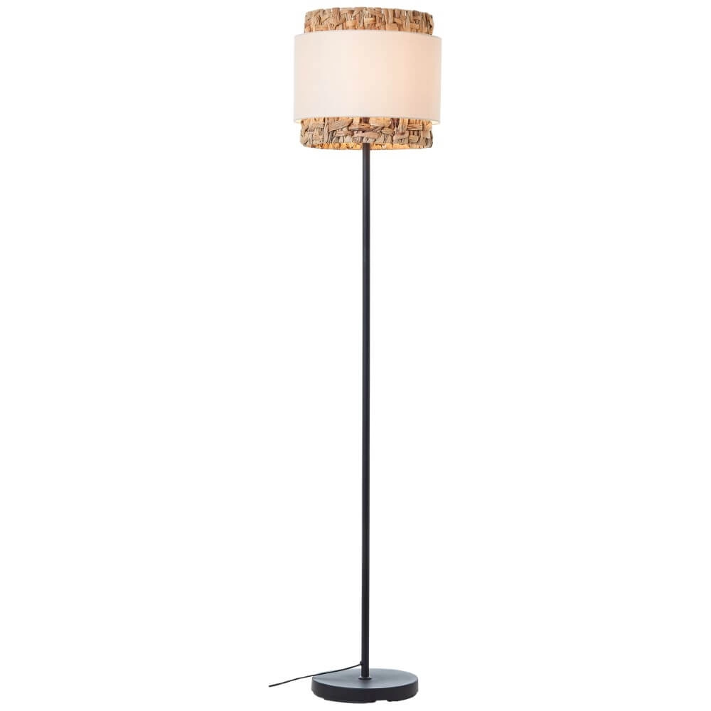 Floor lamp Waterlilly Rattan with white fabric Brilliant 4004353411960