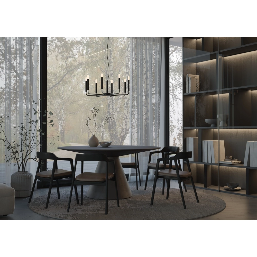 Modern chandelier Orto black Ø 73cm