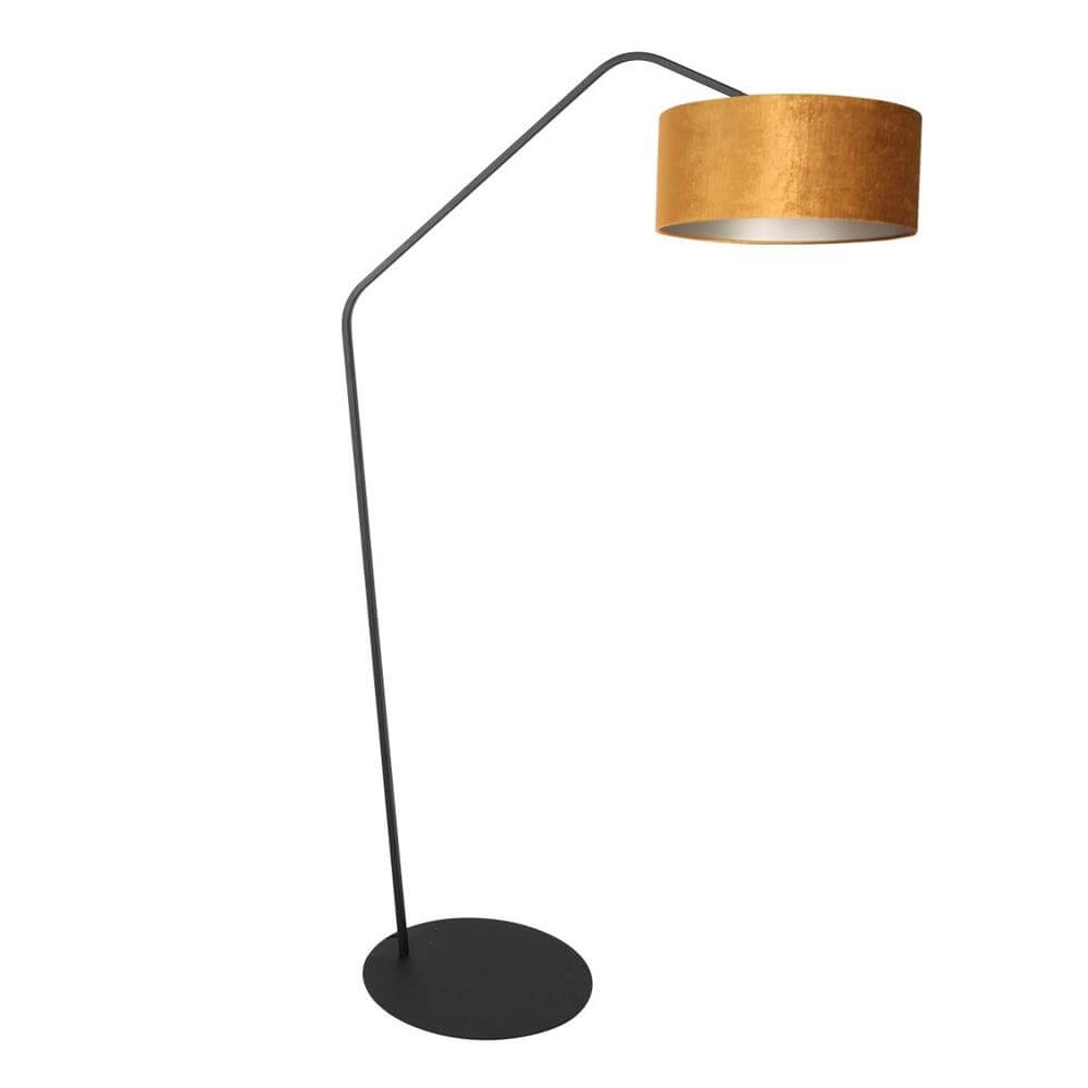 Floor lamp Zig-Zag black with gold shade Ø 40cm