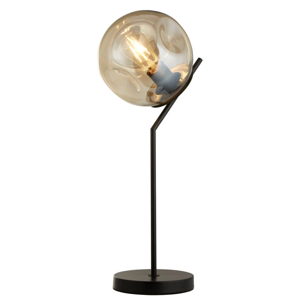 Black table lamp Punch design Searchlight 5053423251349