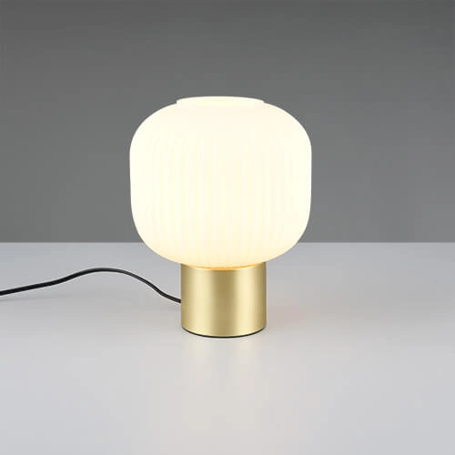 Trendy table lamp Diva gold with white glass