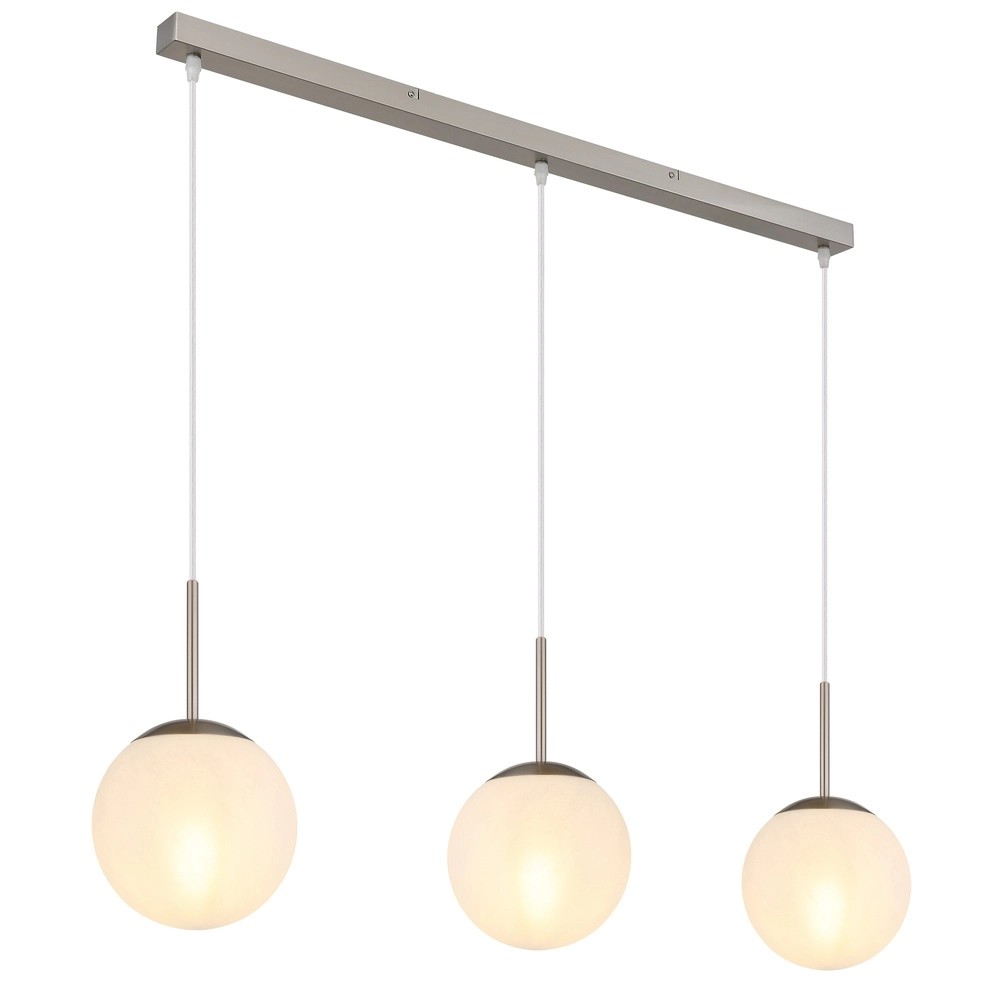 Design pendant lamp Kop nickel 3-light straight