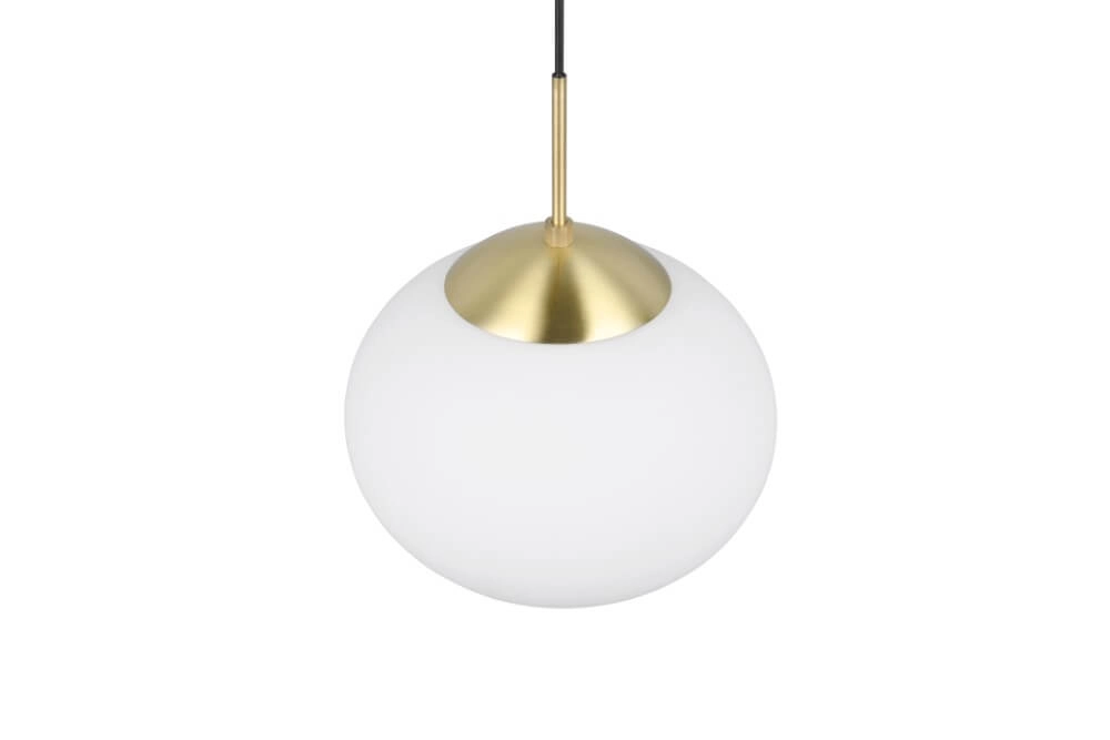 Oval pendant lamp Fomento Ø 30cm - brass with white glass Trio 4017807616217