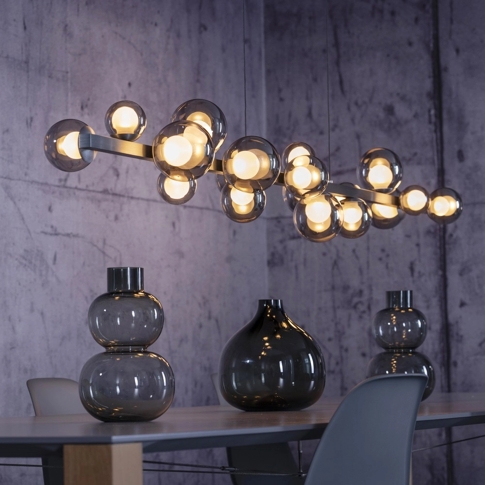 Dining table pendant lamp Pure E-Popup 18L - with smoke glass Paul Neuhaus 4012248396452