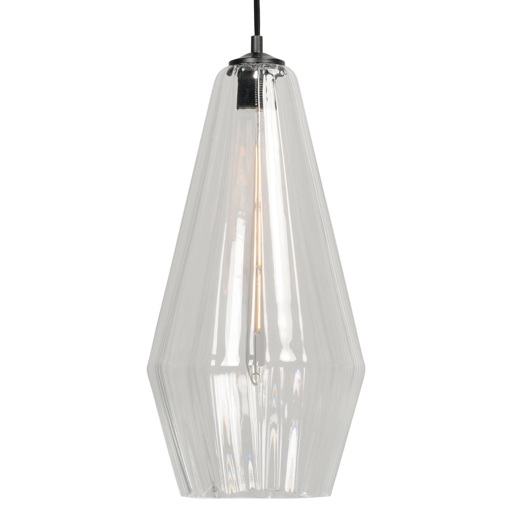 Black hanging lamp Diamond 23cm with clear glass Masterlight 8718121259178