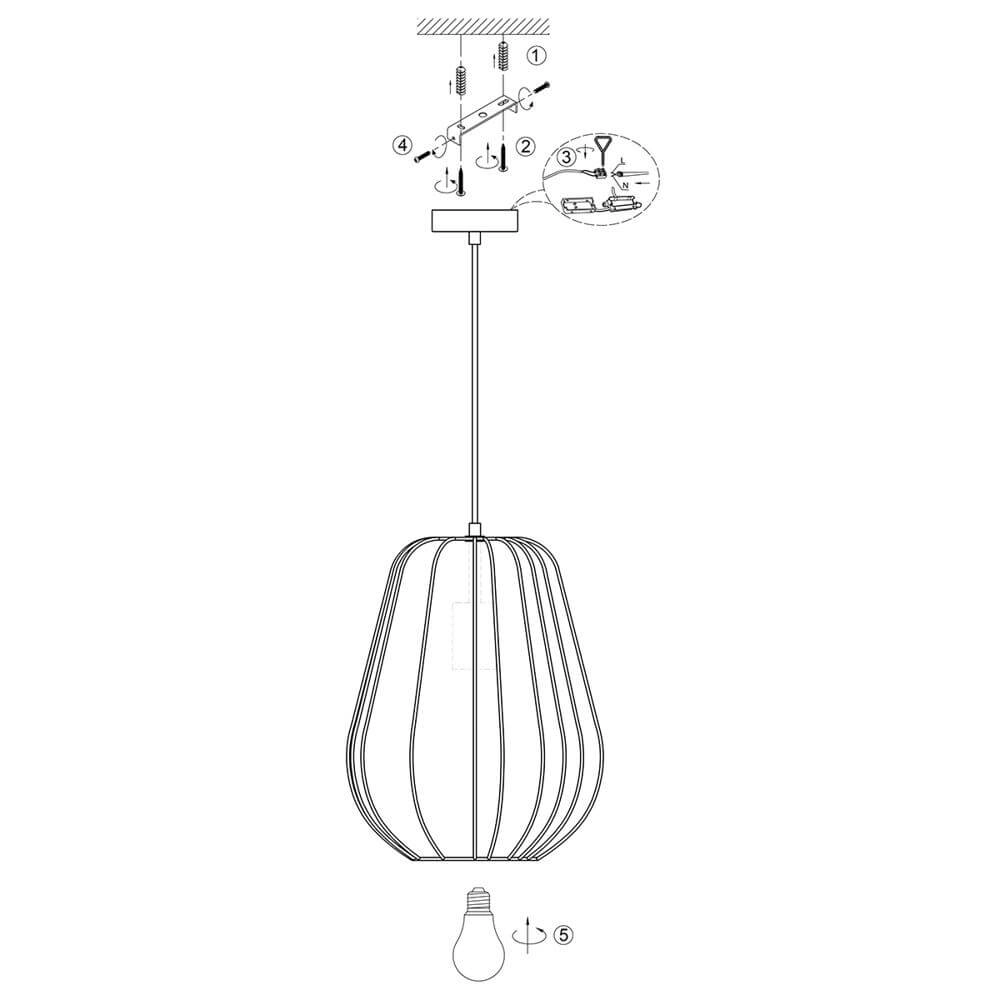 Pendant lamp Sable cream Ø 27cm Steinhauer 8712746176438