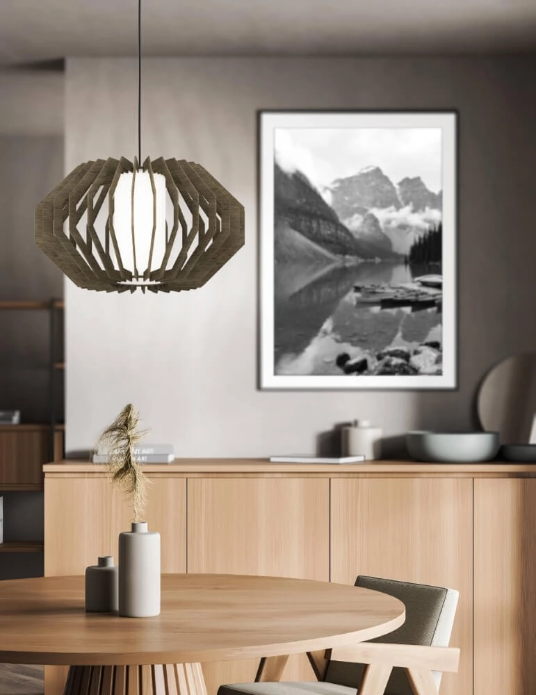 Modern hanging lamp Rusticaria made of wood Eglo 9008606240043