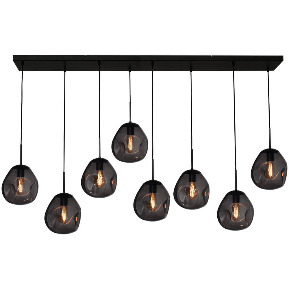 Hanging lamp Lava 8x smoke glass Ø 24cm
