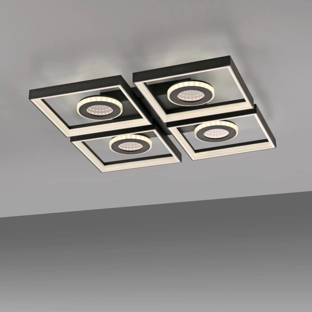 Square ceiling lamp Traforo quatro Paul Neuhaus 4012248384909