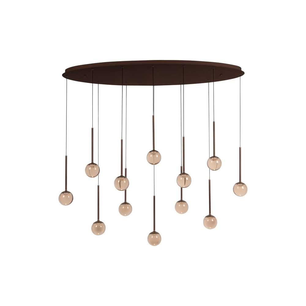 Oval pendant lamp Calina 12-light with amber spheres Premium by Lucide 5411212242068