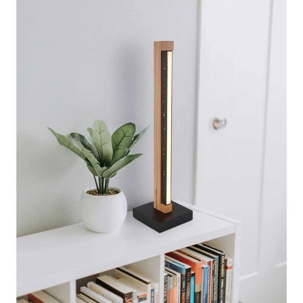 Design table lamp Starla black with wood 48cm Globo 9007371459292