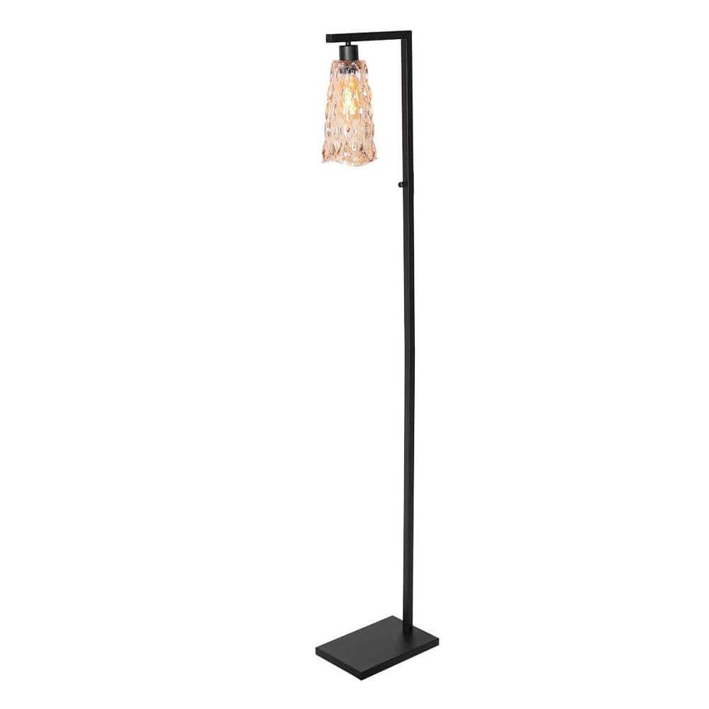 Floor lamp Vidrio black with amber glass Steinhauer 8712746173741