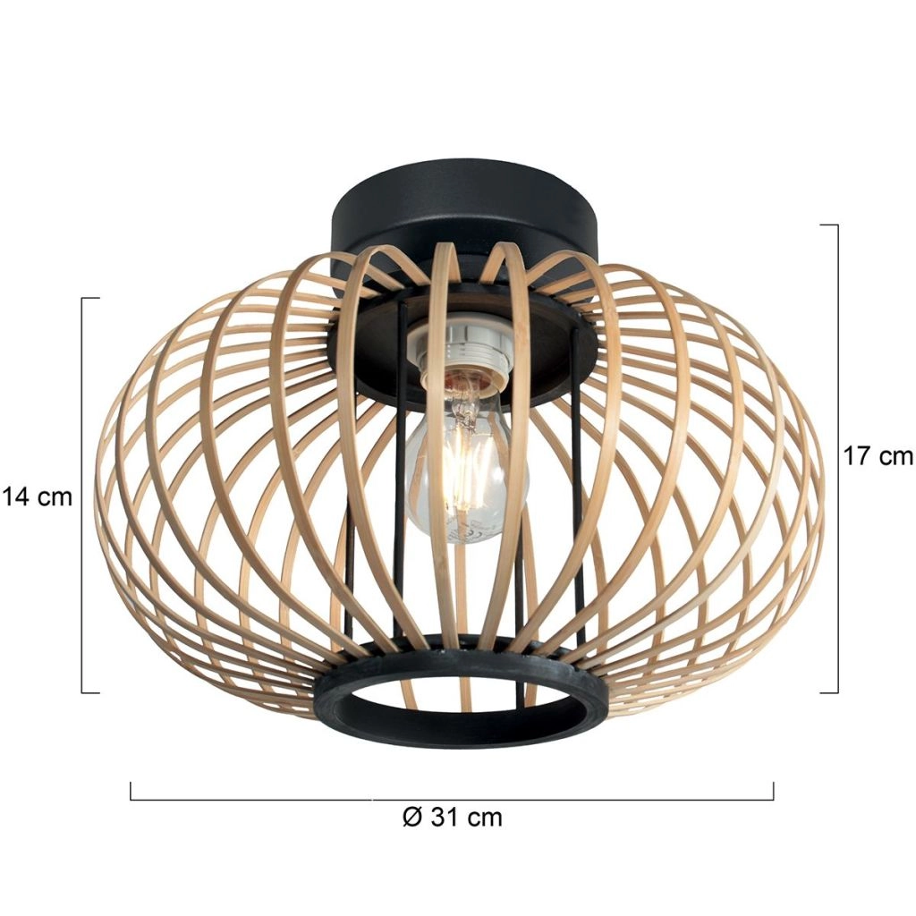 Ceiling lamp Silva with bamboo shade Ø31cm Steinhauer 8712746182965