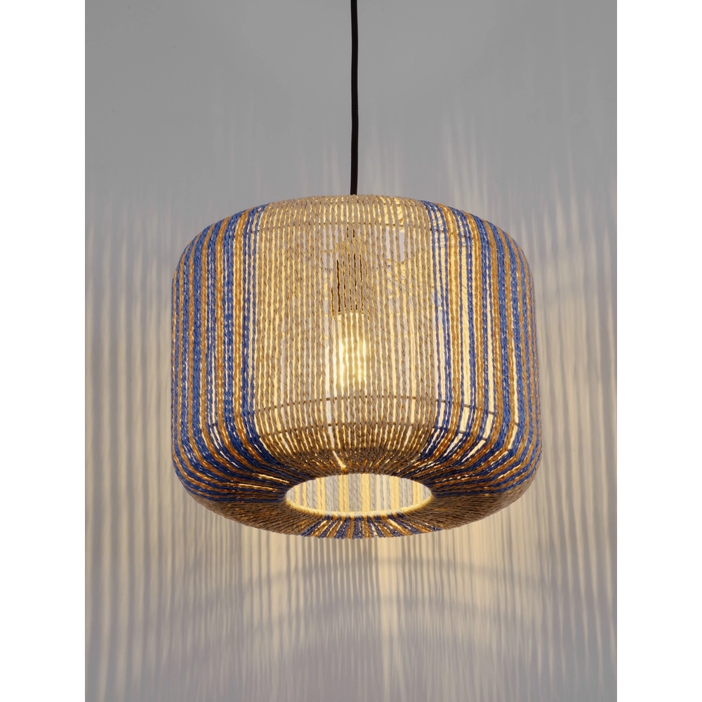 Pendant lamp Abby Ø 33cm brown with blue Lyora 5212017477330
