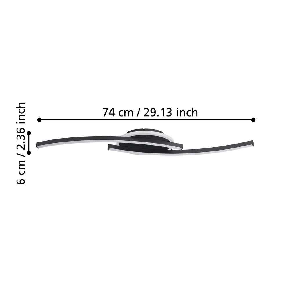 Ceiling lamp Lungolago LED - black - round Eglo 9008606316052