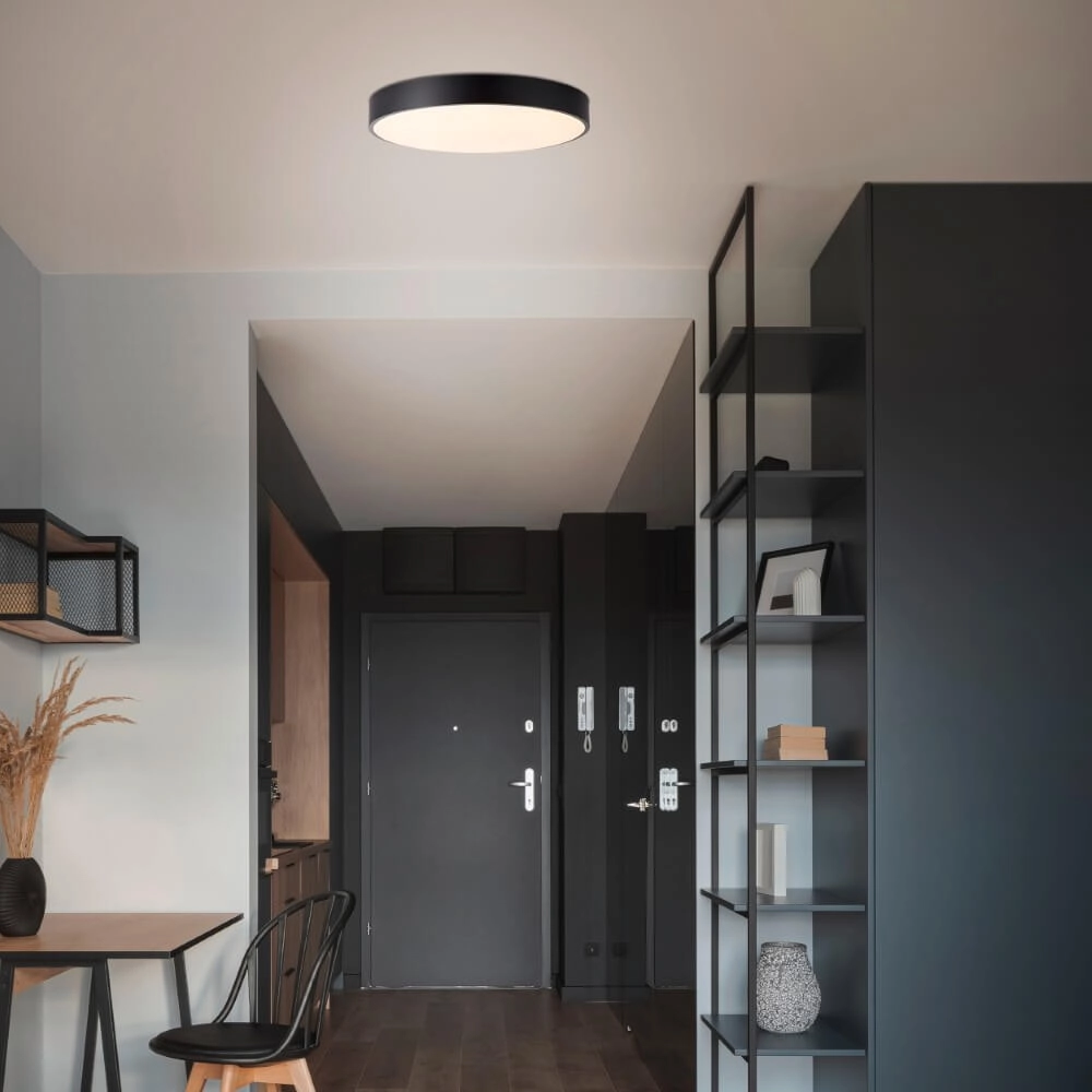 Design ceiling lamp Slimline black Ø 49cm Brilliant 4004353426568