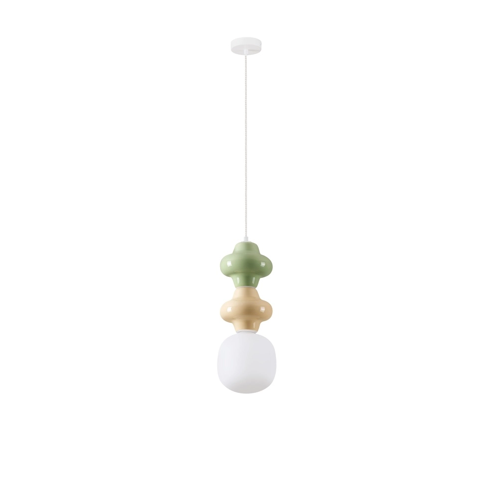Pendant lamp Clio M green and yellow ceramic Lyora 5212017461292