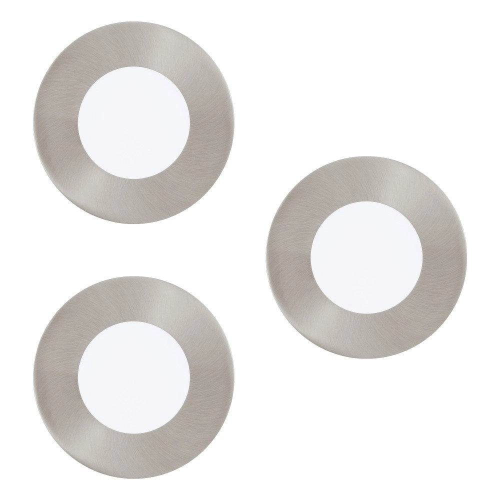 Downlights Fueva-C set of 3 x 8.5cm metal gray