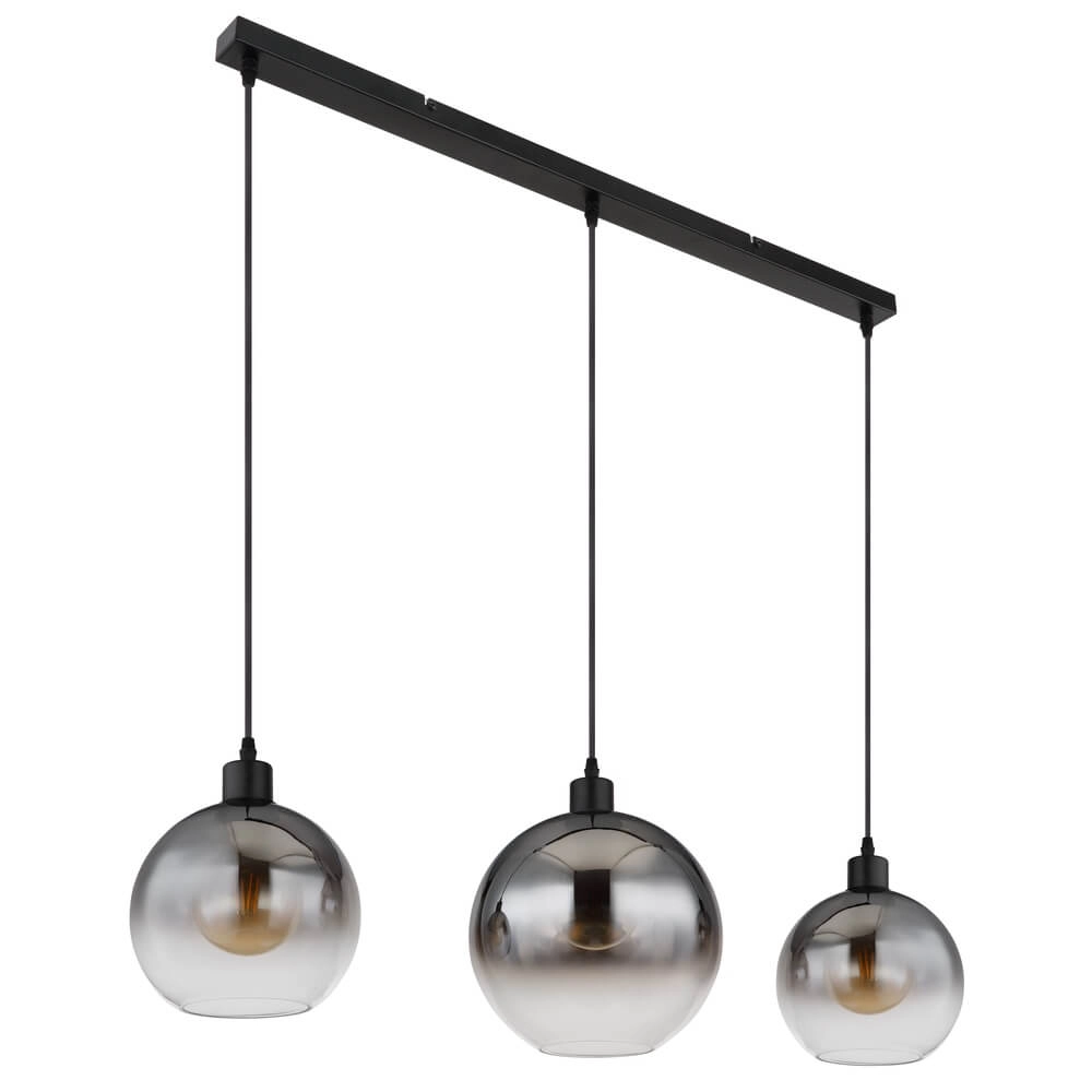 Black pendant lamp Newcastle Sphere Smoke Glass 3-lights Globo 9007371452798