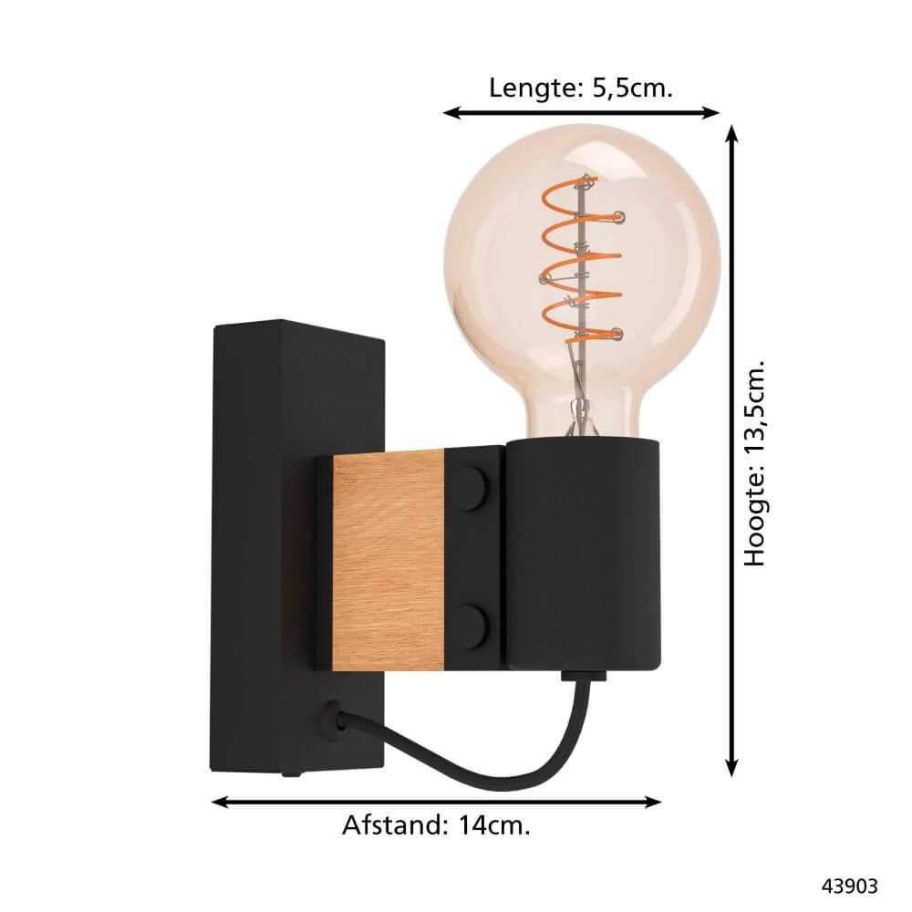 Wooden wall lamp Bailrigg Eglo 9002759439033