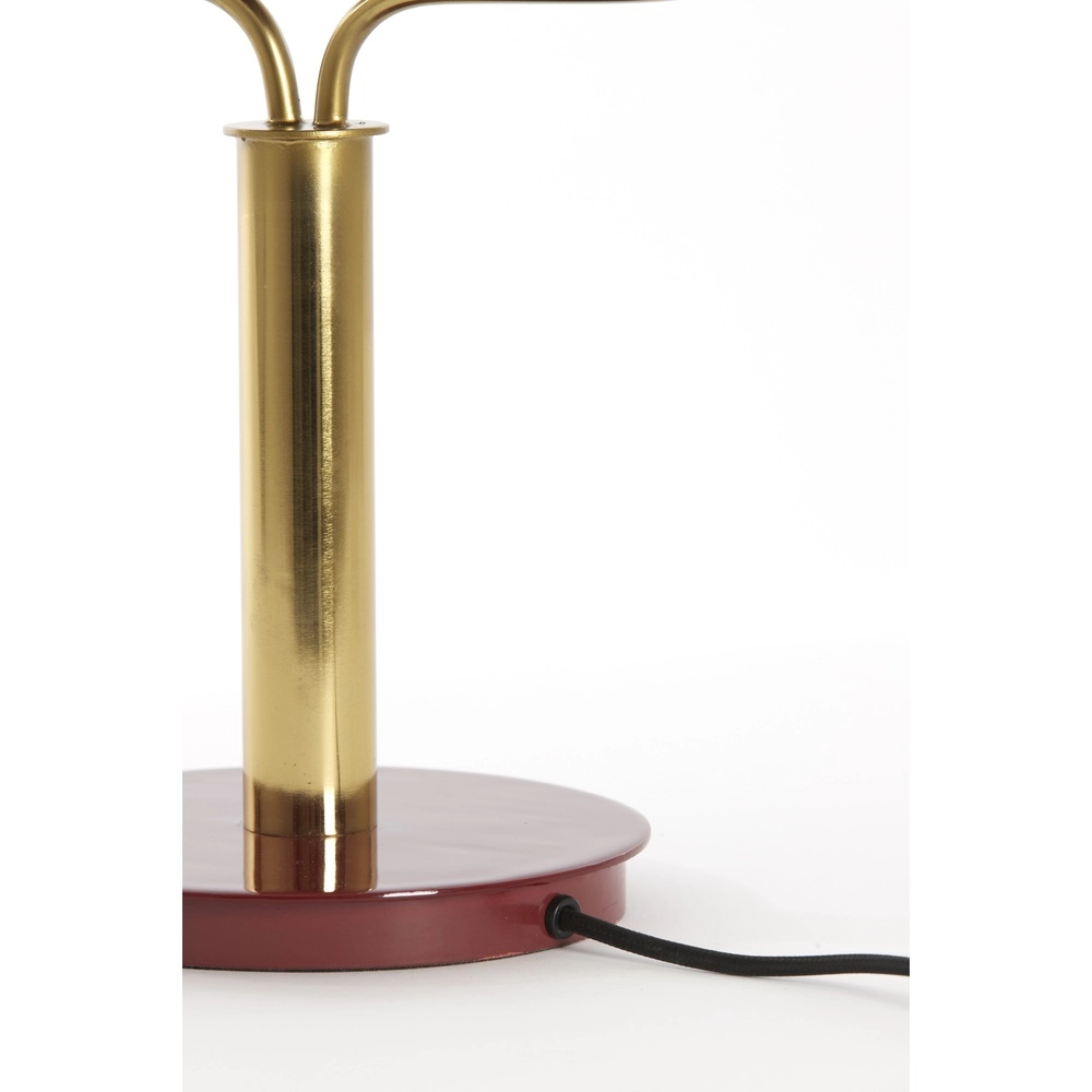 Banker's lamp Ayer Bordeaux with gold Light & Living 8717807742850