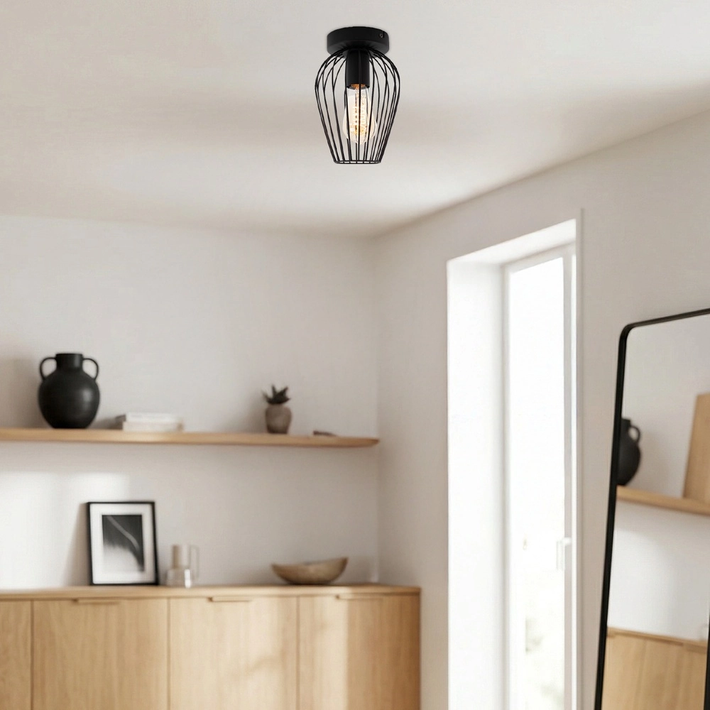 Wire ceiling lamp Newtown Ø 16cm - black Eglo 9002759307790