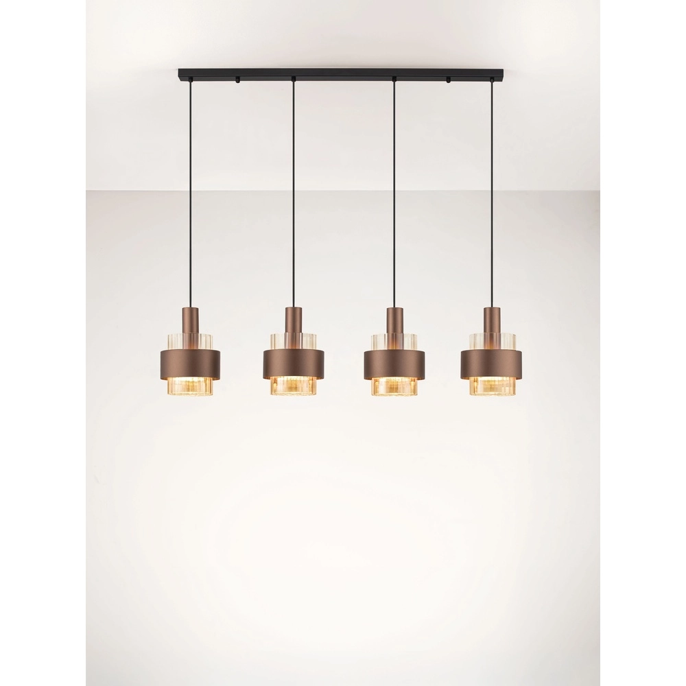 Modern pendant lamp Serena 4-light coffee brown Lyora 5212063501157