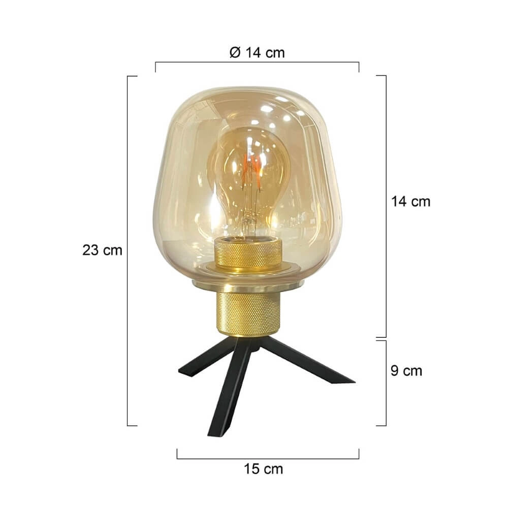 Table lamp Reflexion Ø 14cm - with amber glass Steinhauer 8712746171020