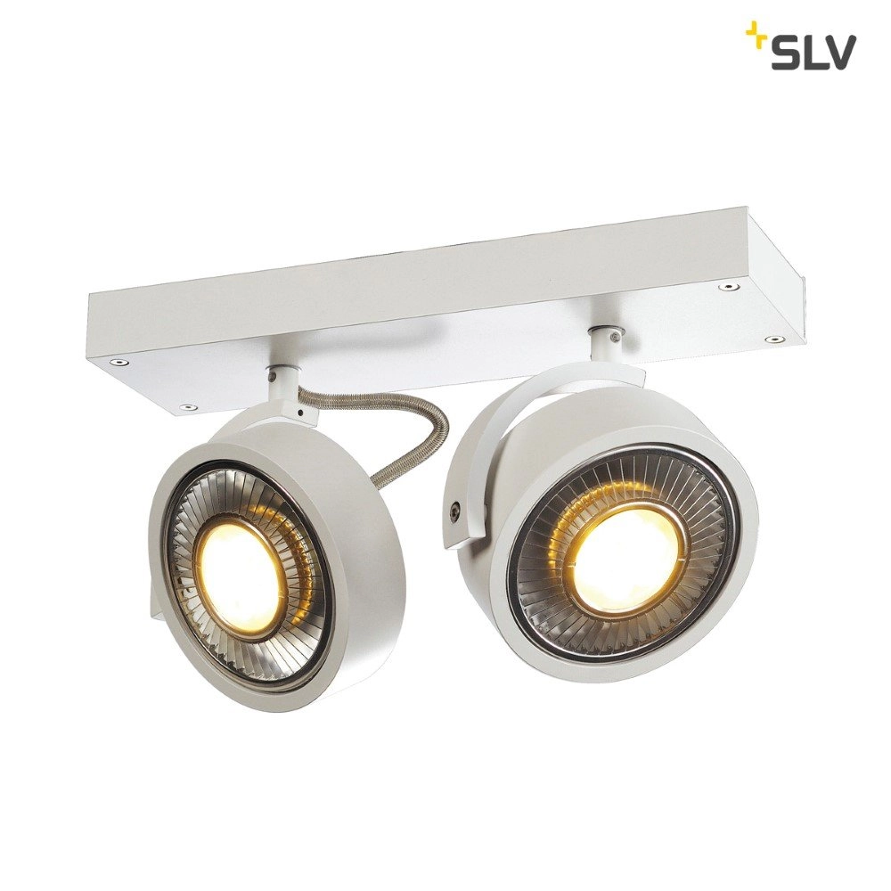 Design spotlights Kalu 2 QPAR111 2-light white SLV 4024163142427