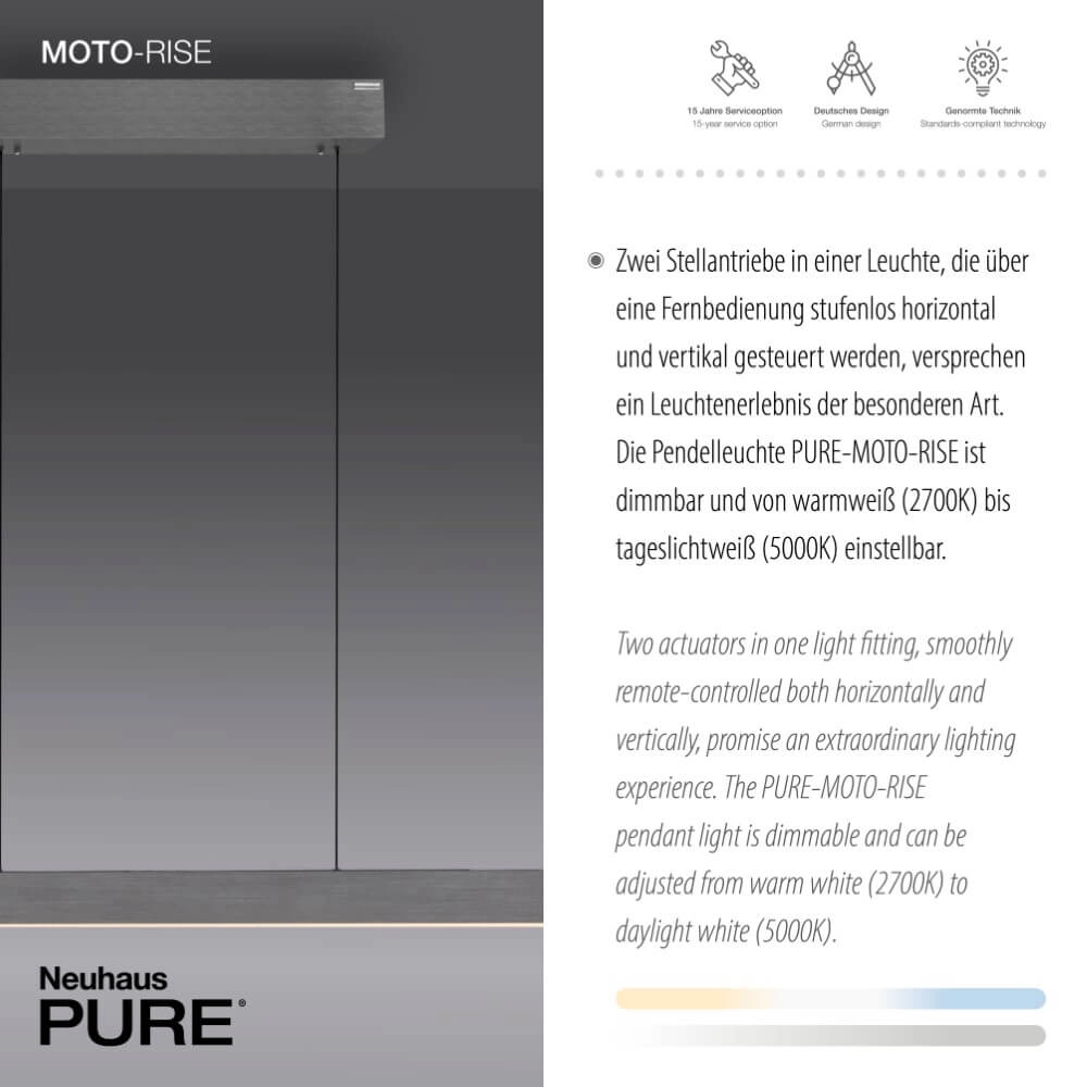 Design hanging lamp Pure Moto-Rise gray Paul Neuhaus 4012248366653